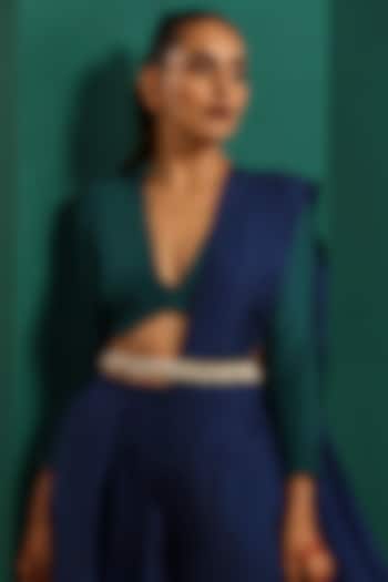 Gold Finish Kundan Polki & Pearl Waist Belt by Swabhimann Jewellery at Pernia's Pop Up Shop